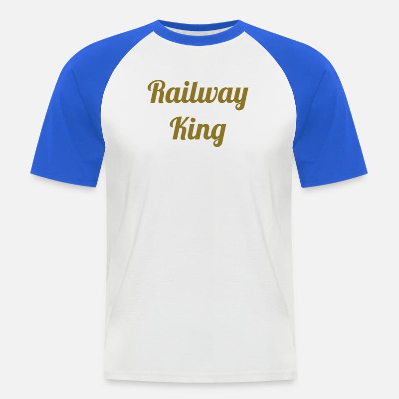 Eisenbahner / Eisenbahnen / Eisenbahn / Bahn - Männer Baseball-T-Shirt - Weiß/Royalblau