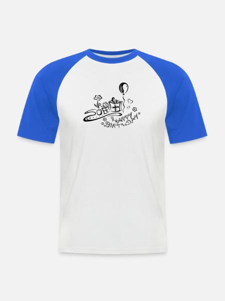 Happy Birthday motif, Congratulations - Men's Baseball T-Shirt - white/royal blue
