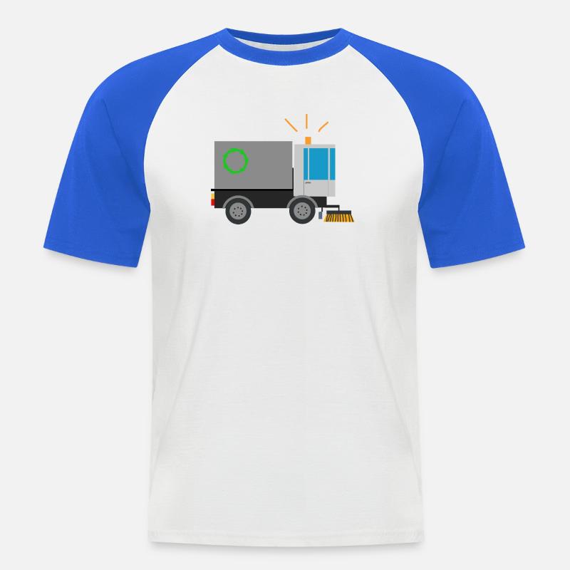 Kehrmaschine Straßenfeger Kinder Berufe Säuberung - Männer Baseball-T-Shirt - Weiß/Royalblau