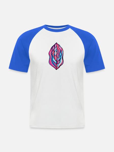 Vulva dripping - T-shirt baseball manches courtes Homme - blanc/bleu royal