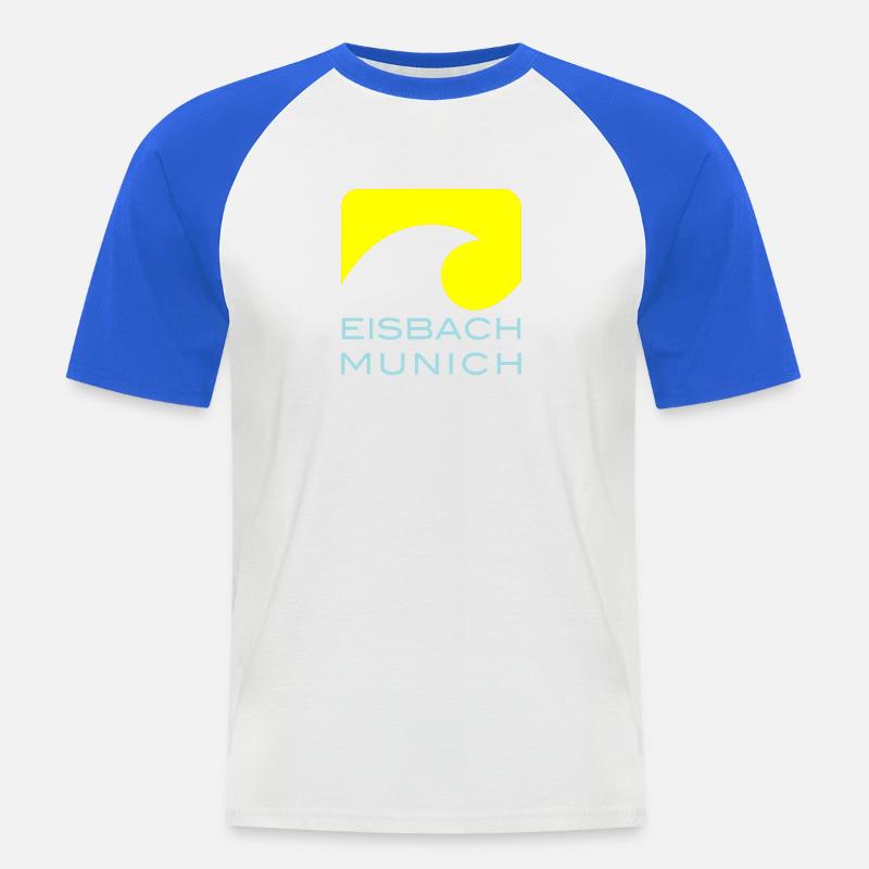 Munich Eisbach - Männer Baseball-T-Shirt - Weiß/Royalblau