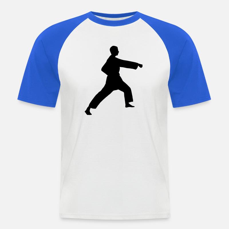 Punsch Karate oder Teakwondo Punsch - Männer Baseball-T-Shirt - Weiß/Royalblau
