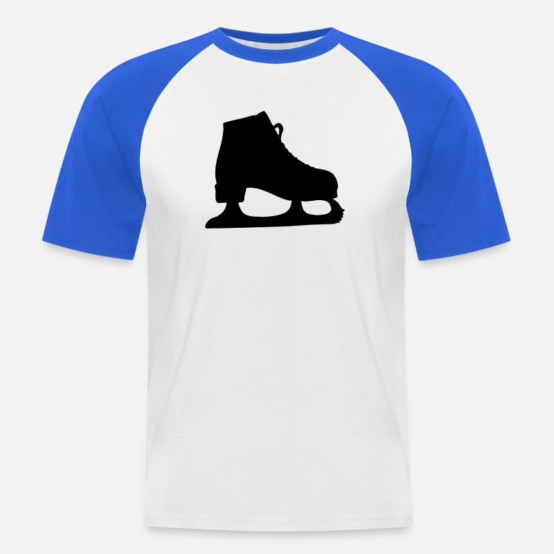 Eiskunstlauf Eiskunstlauf - Männer Baseball-T-Shirt - Weiß/Royalblau