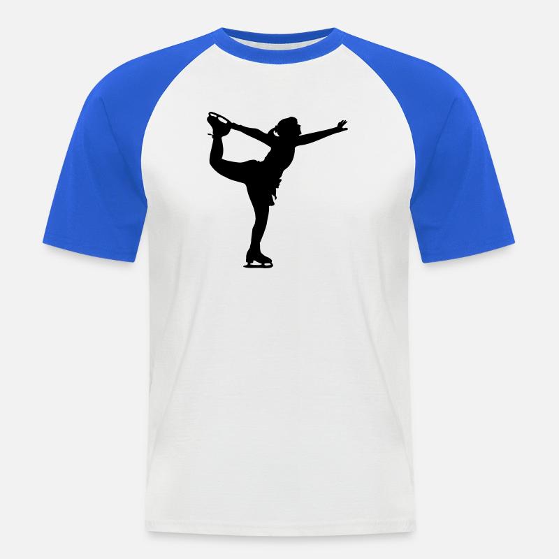 Eiskunstlauf Tanzende Mädchen oder Frauen - Männer Baseball-T-Shirt - Weiß/Royalblau