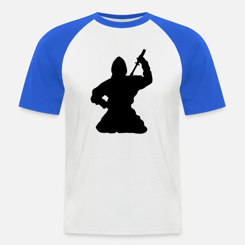 Ninja japanischer Spion oder Attentäter - Männer Baseball-T-Shirt - Weiß/Royalblau
