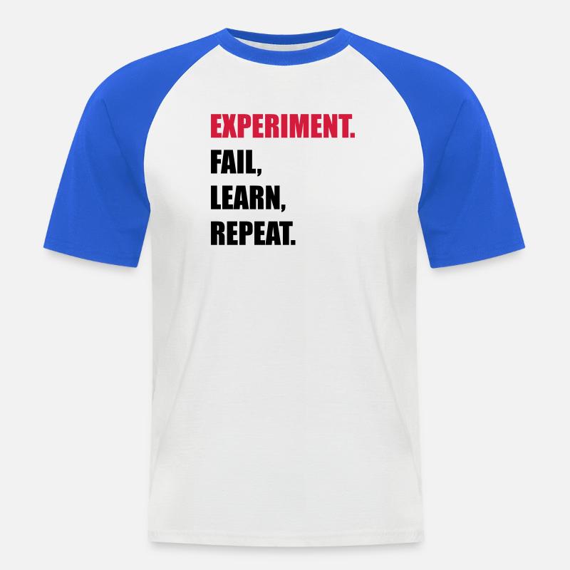 science - Männer Baseball-T-Shirt - Weiß/Royalblau