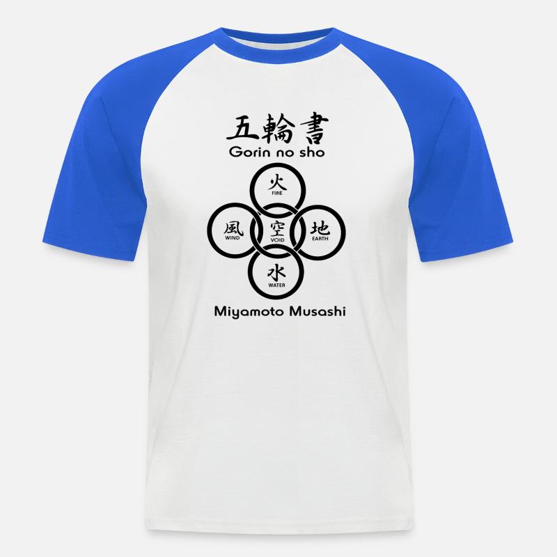 Fünf Kreise oder Ringe - Männer Baseball-T-Shirt - Weiß/Royalblau