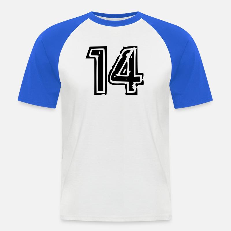 Johan - Männer Baseball-T-Shirt - Weiß/Royalblau