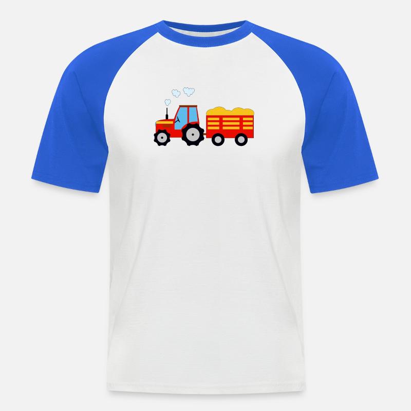 trattore - Maglia da baseball a manica corta da uomo - bianco/blu royal