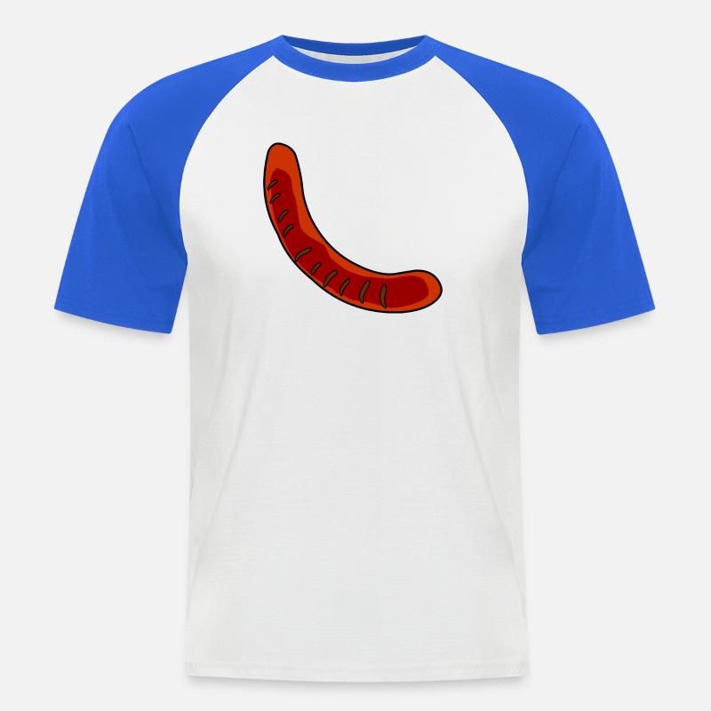 Wurst oder Bratwurst - Männer Baseball-T-Shirt - Weiß/Royalblau