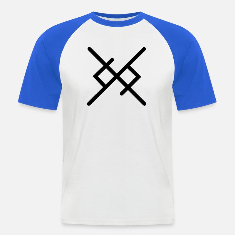 Ewige Liebe in Wikingerrunen - Männer Baseball-T-Shirt - Weiß/Royalblau
