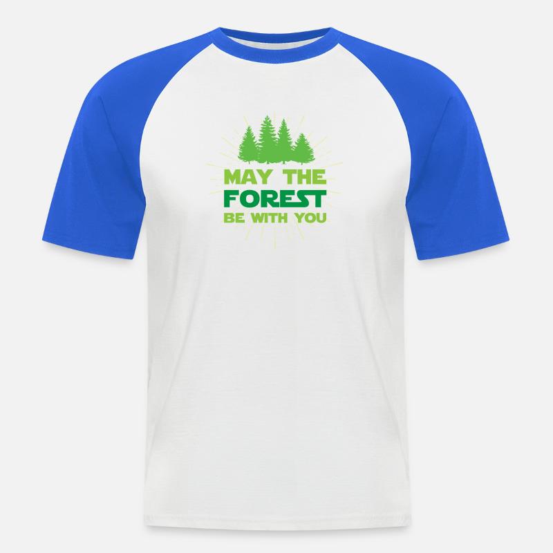 Möge der Wald mit dir sein - Männer Baseball-T-Shirt - Weiß/Royalblau