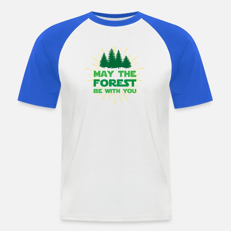 Möge der Wald mit dir sein - Männer Baseball-T-Shirt - Weiß/Royalblau