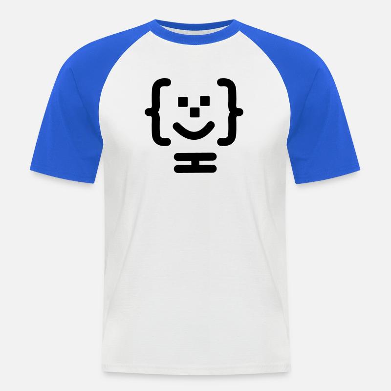 Code-Logo des Hauptprogrammierers - Männer Baseball-T-Shirt - Weiß/Royalblau