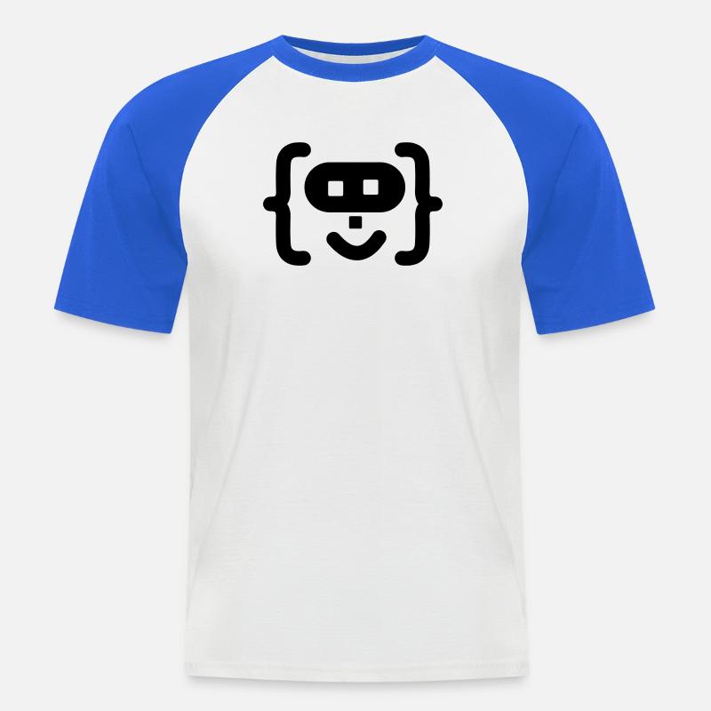 Logo du code du programmeur hacker - T-shirt baseball manches courtes Homme - blanc/bleu royal
