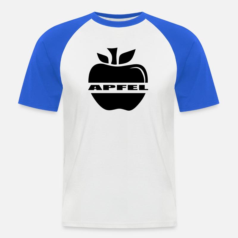 Apfel einfach ein Apfel - Männer Baseball-T-Shirt - Weiß/Royalblau