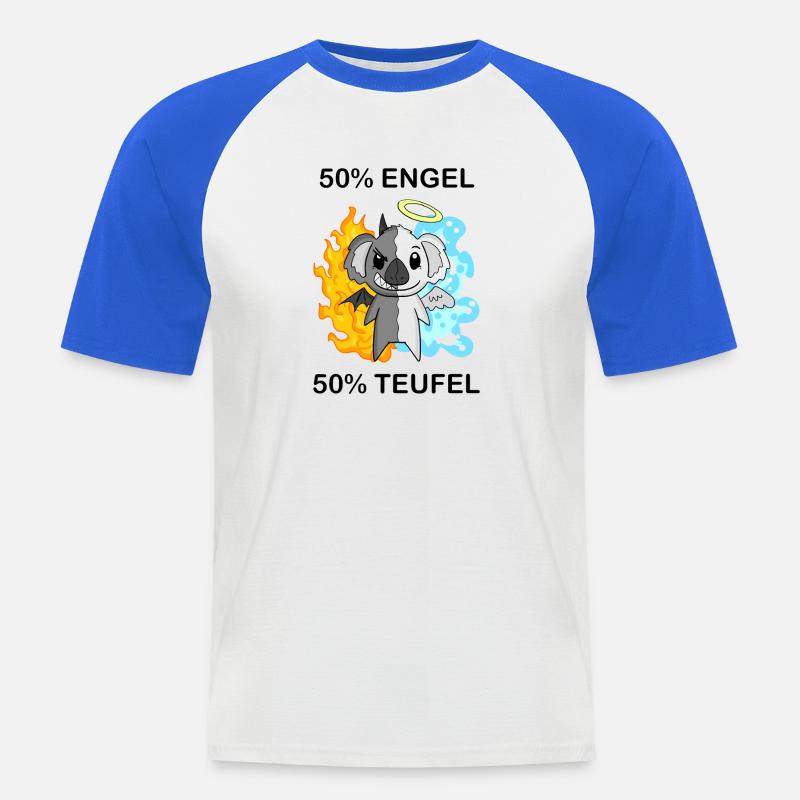 Koala - Engel und Teufel - Männer Baseball-T-Shirt - Weiß/Royalblau
