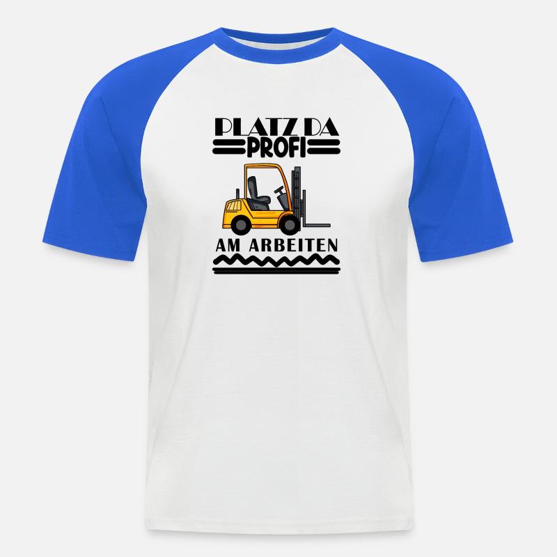 Staplerfahrer Gabelstapler Lager Logistik - Männer Baseball-T-Shirt - Weiß/Royalblau