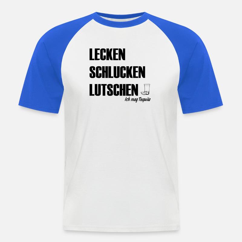 Ich mag Tequila - Männer Baseball-T-Shirt - Weiß/Royalblau