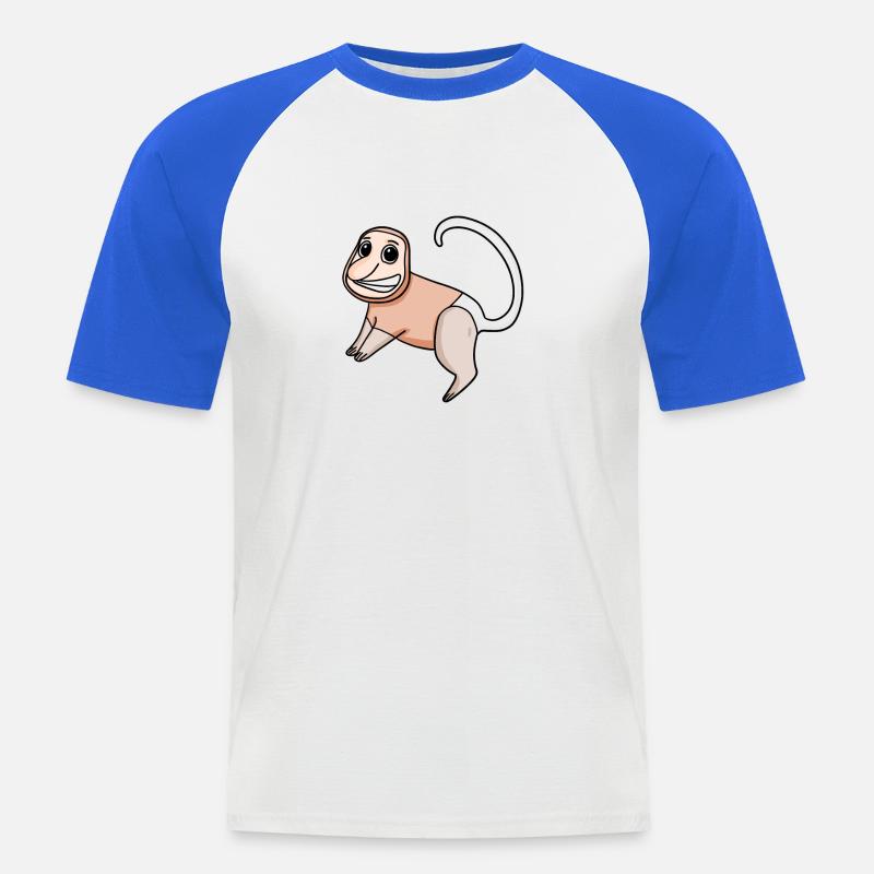 Proboscis Monkey Monkey Monkey - Men's Baseball T-Shirt - white/royal blue