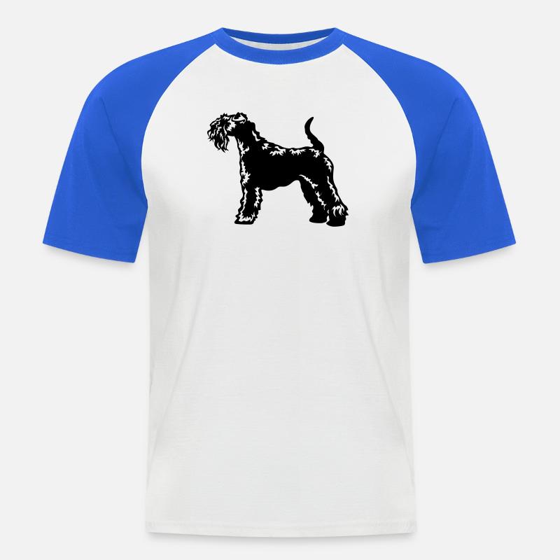 Kerry Blue Terrier - Maglia da baseball a manica corta da uomo - bianco/blu royal