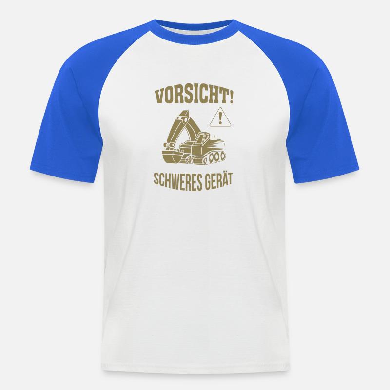 Bagger Baggerfahrer Baugeräteführer Schweres Gerät - Männer Baseball-T-Shirt - Weiß/Royalblau
