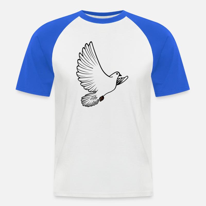 Weiße Taubenbrieftaube Ziertaube oder Friedenstaube - Männer Baseball-T-Shirt - Weiß/Royalblau