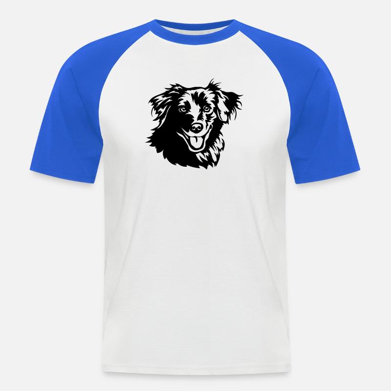 Berger des Pyrénées Kopf - Männer Baseball-T-Shirt - Weiß/Royalblau