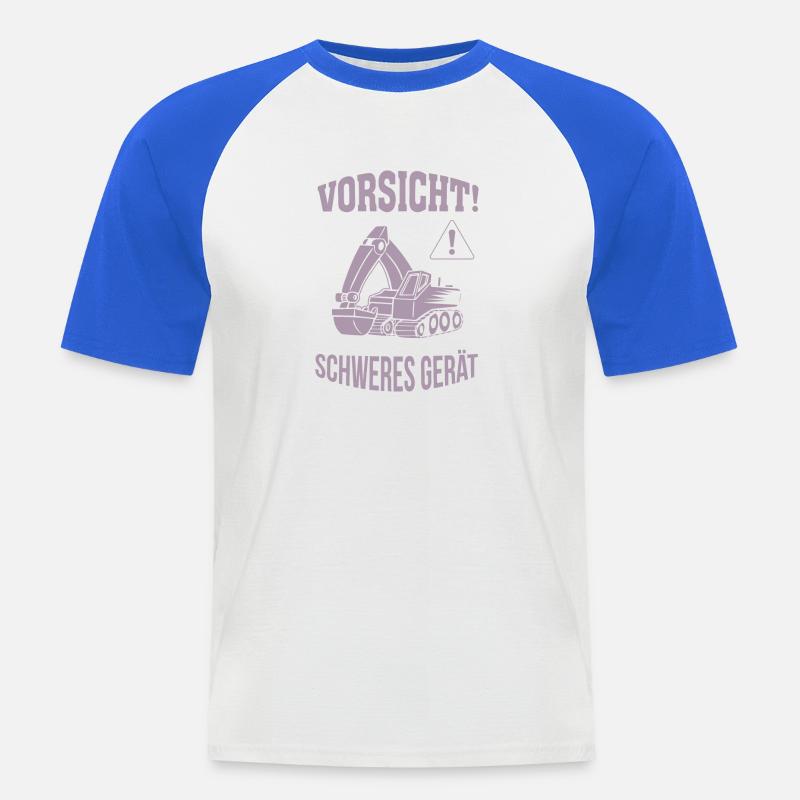 Bagger Baggerfahrer Baugeräteführer Schweres Gerät - Männer Baseball-T-Shirt - Weiß/Royalblau