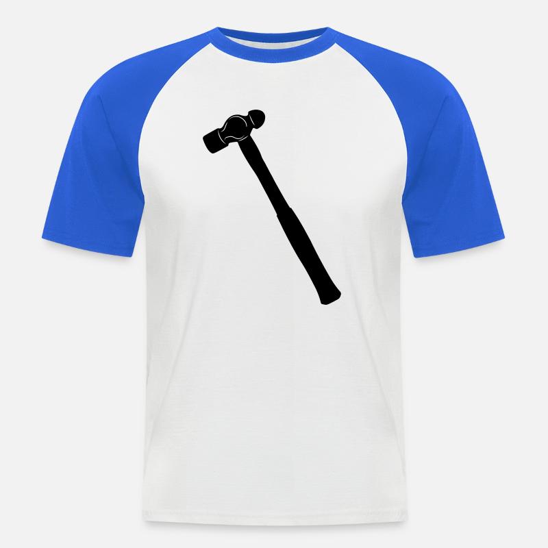 Kugelhammer oder Dellhammer Schattenbild - Männer Baseball-T-Shirt - Weiß/Royalblau