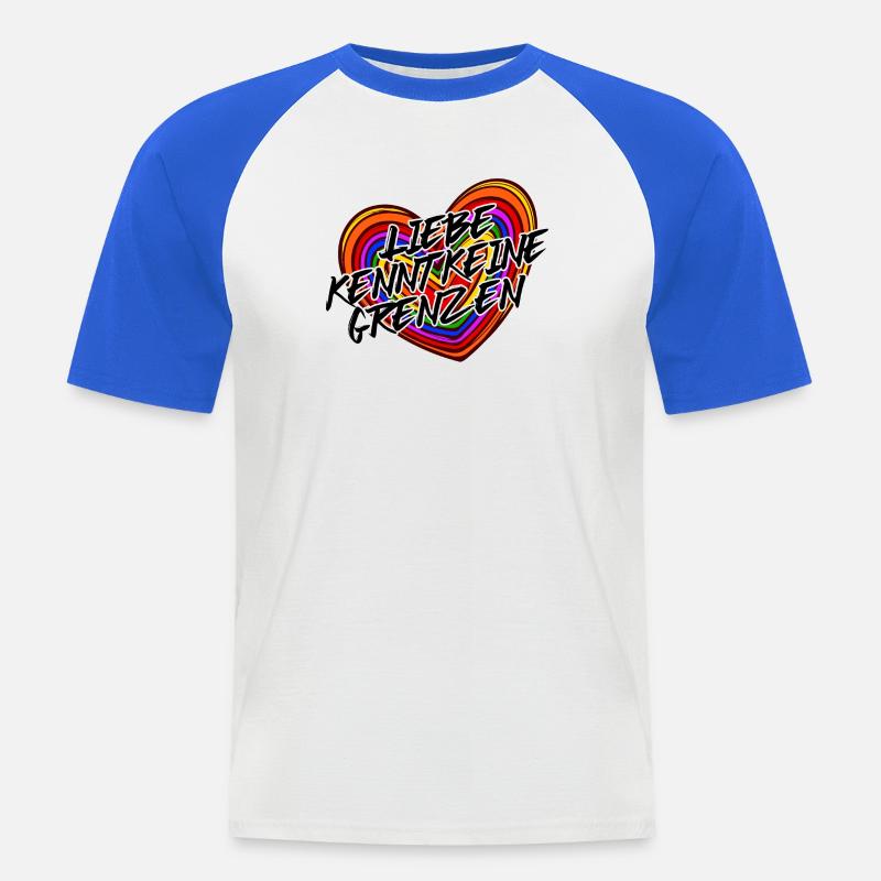 Lgbt Gleichgeschlechtliche Ehe Statement Herz - Männer Baseball-T-Shirt - Weiß/Royalblau