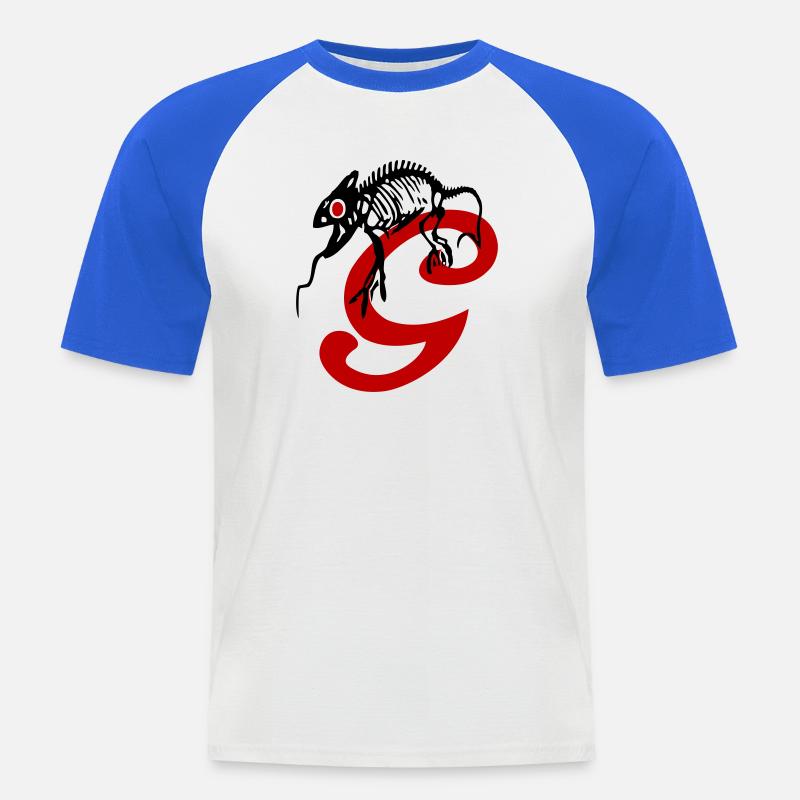 Gecko, Eidechse, Initiale - Männer Baseball-T-Shirt - Weiß/Royalblau