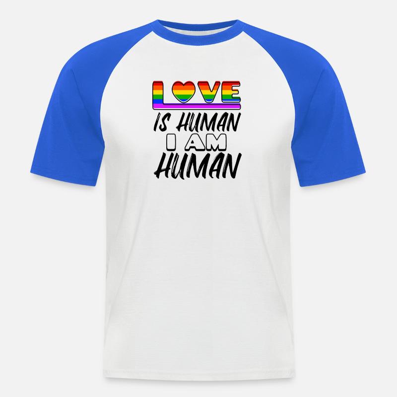 Liebe Regenbogen Menschenrechte Statement Lesben - Männer Baseball-T-Shirt - Weiß/Royalblau