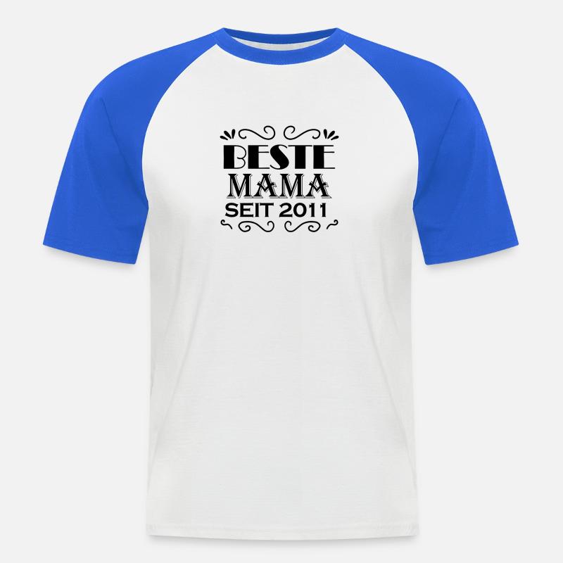 Beste Mama seit 2011 - Männer Baseball-T-Shirt - Weiß/Royalblau