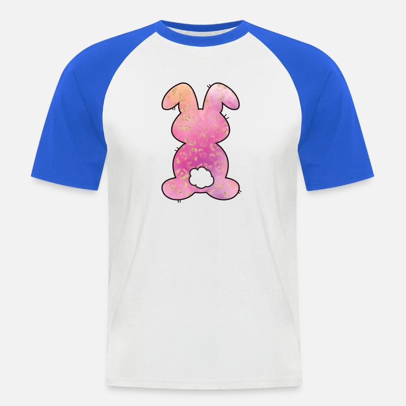 Leopard Pattern Rabbit Easter - Men's Baseball T-Shirt - white/royal blue