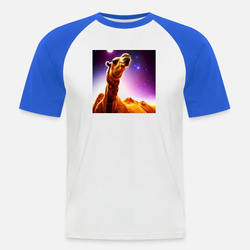 Dromedar Kamel - Wüstenschiff - Männer Baseball-T-Shirt - Weiß/Royalblau