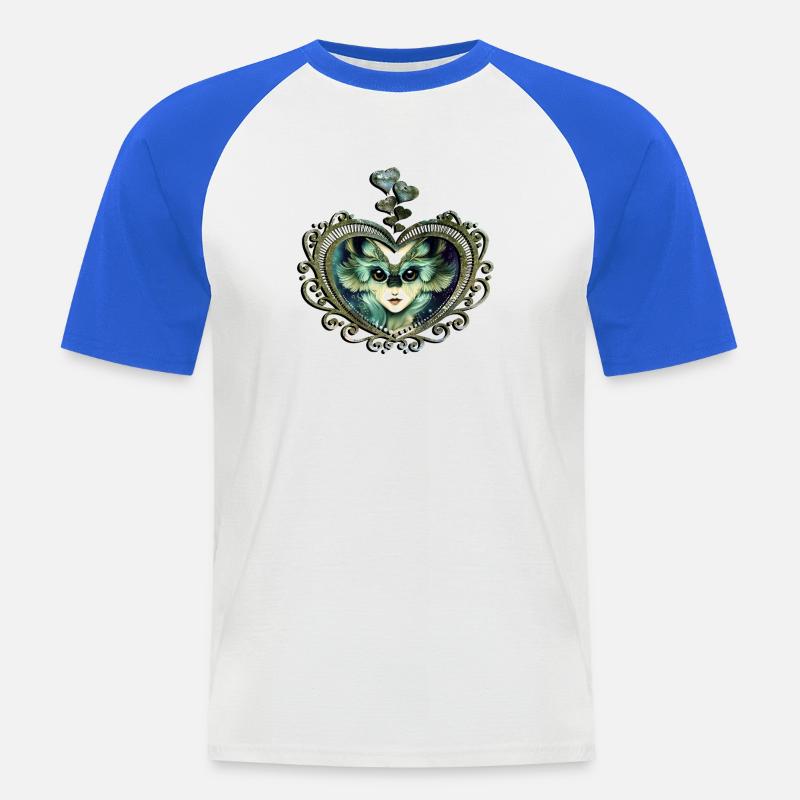 Das weise und wunderbare Eulenmädchen - Männer Baseball-T-Shirt - Weiß/Royalblau