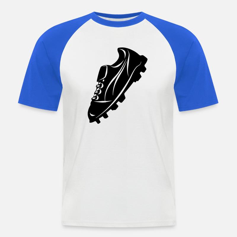 Fußballschuh transparente Schattenfigur - Männer Baseball-T-Shirt - Weiß/Royalblau