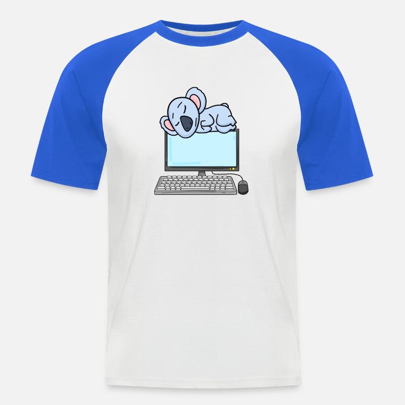 Koala Computer Nerd Programmierer Geschenk - Männer Baseball-T-Shirt - Weiß/Royalblau