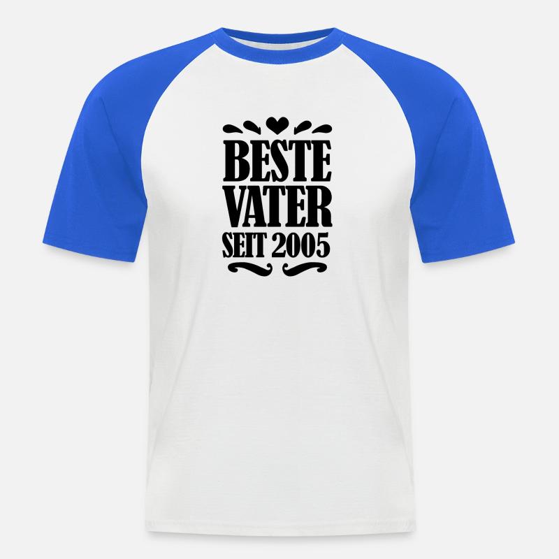 Bester Vater seit 2005 - Männer Baseball-T-Shirt - Weiß/Royalblau