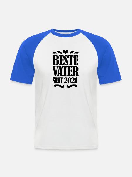 Bester Vater seit 2021 - Männer Baseball-T-Shirt - Weiß/Royalblau