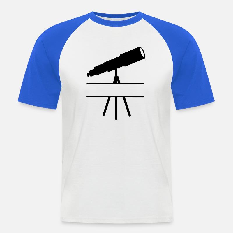 Teleskop-Schattenbild mit Leerzeichen oder Balken - Männer Baseball-T-Shirt - Weiß/Royalblau