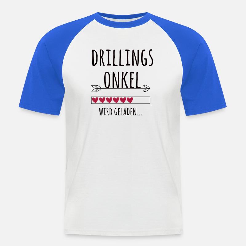 werdender Drillingsonkel Schwangerschaft Drillinge - Männer Baseball-T-Shirt - Weiß/Royalblau