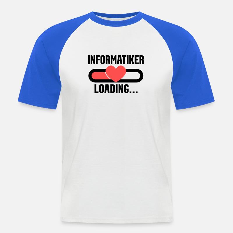 Informatiker Loading - Männer Baseball-T-Shirt - Weiß/Royalblau