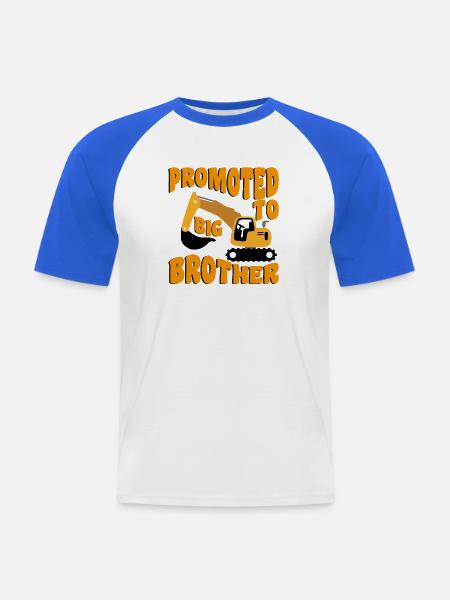 Forfremmet til storebror bliver storebror - Kortærmet herre-baseballshirt - hvid/kongeblå