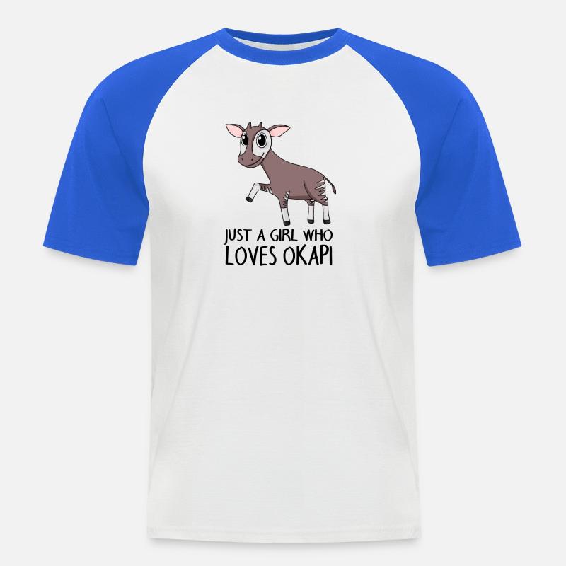 Okapi Mädchen Spruch - Männer Baseball-T-Shirt - Weiß/Royalblau