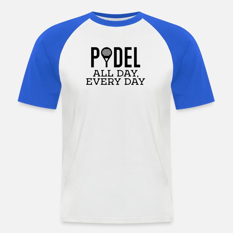 Racket Padel Training Padel Game Statement - Men's Baseball T-Shirt - white/royal blue