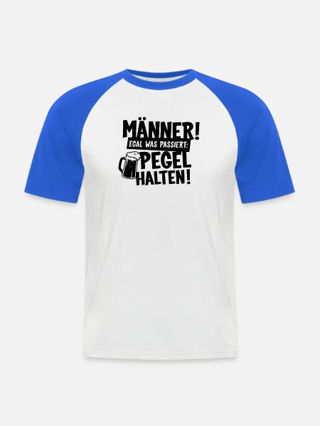Männer Pegel halten Bier - Männer Baseball-T-Shirt - Weiß/Royalblau