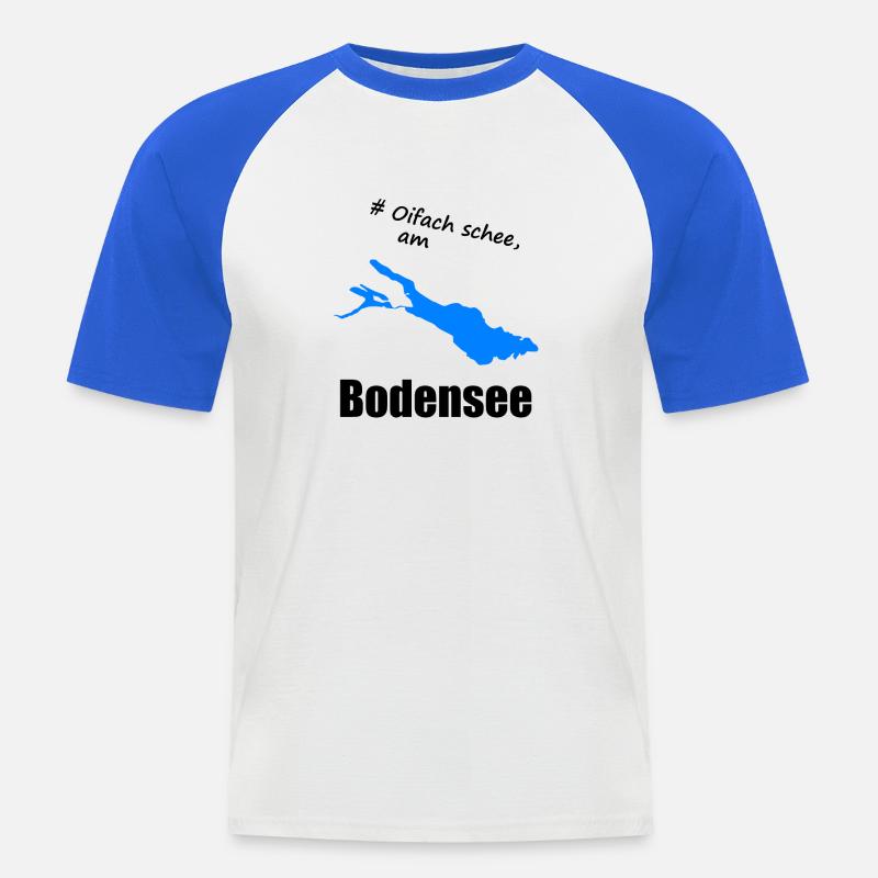 # Oifach schee, am Bodensee - Männer Baseball-T-Shirt - Weiß/Royalblau