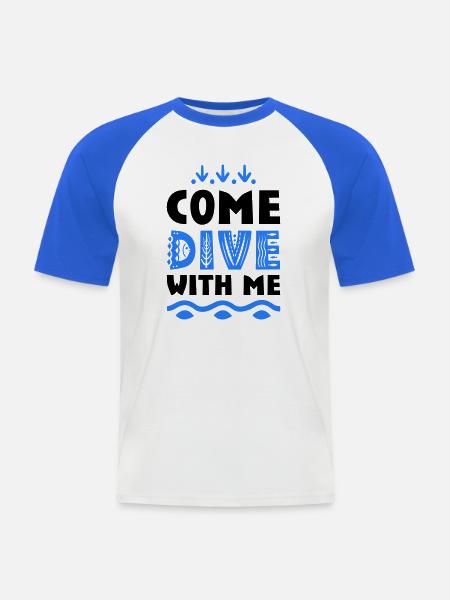 Funny sayings for divers - Men's Baseball T-Shirt - white/royal blue